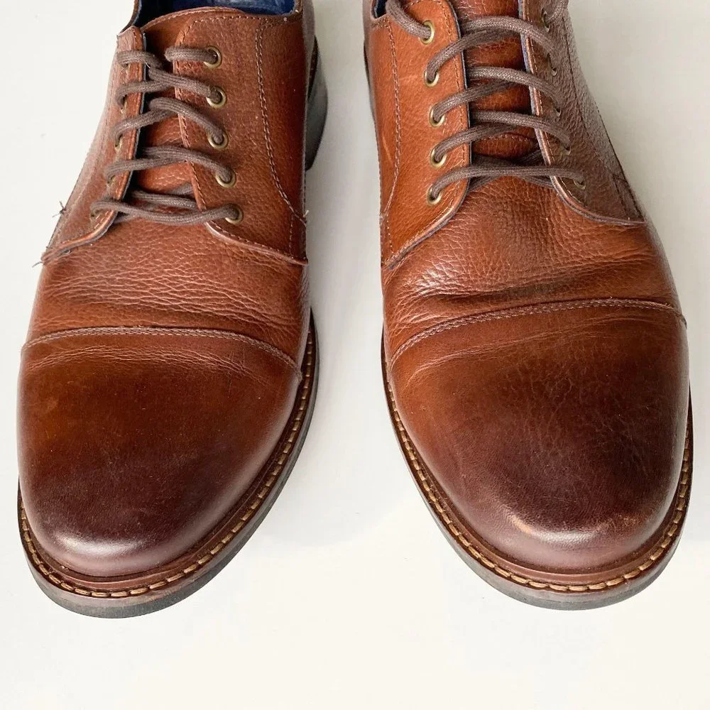 size 12 D shoes mens oxford Joseph Abboud ‎ brown leather lace up “harold”